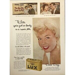 LUX Beauty Soap Doris Day "The Man Wo Knew Too Much" Alfred Hitchcock Ad 1956